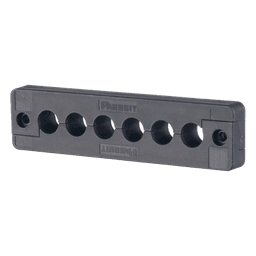 Pasacables  de 6 Orificios en Línea 4.41" X 0.67" IP65,  para Cables Terminados, Color Negro
