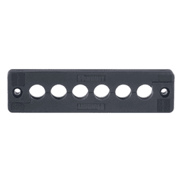 Pasacables  de 6 Orificios en Línea 4.41" X 0.67" IP65,  para Cables Terminados, Color Negro