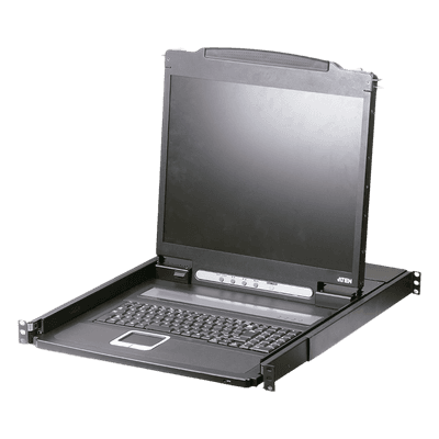 Consola LCD KVM / 19 pulgadas / Resolución 1920x1200 / Montaje rack 1U / Rotación 120° / PS/2 y USB