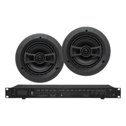 Amplificador de Audio / 2 x 60W / 4-8Ω / Bluetooth USB SD FM / 3 Mic 1/4" / Efectos Delay Echo Repeat / 2 Bocinas SP6 2 Vías