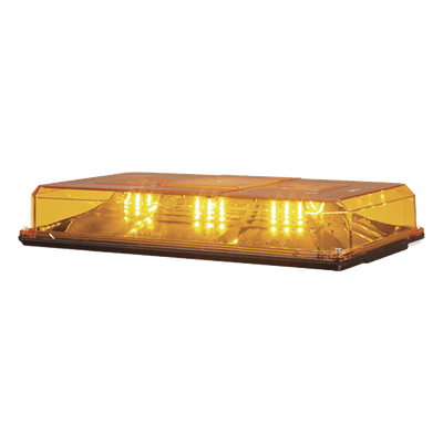 Mini barra de luces, 24 LED, 10 pulgadas, Highlighter LED, Ambar, Domo Ambar, Montaje Permanente, Ideal para Seguridad Privada