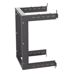 Rack de Montaje en Pared / 19 Pulgadas / 18 UR / Profundidad Ajustable 18/21.5/25 Pulgadas / Rieles Roscados #12-24 Numerados / Acero con Recubrimiento en Polvo