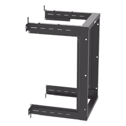 Rack de Montaje en Pared / 19 Pulgadas / 18 UR / Profundidad Ajustable 18/21.5/25 Pulgadas / Rieles Roscados #12-24 Numerados / Acero con Recubrimiento en Polvo