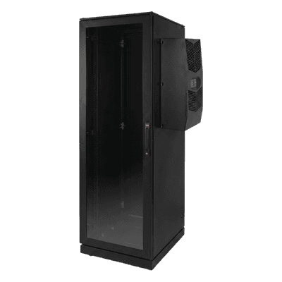 Gabinete de Telecomunicaciones / 42 UR / NEMA 12 / Aire Acondicionado Tipo G52 / 2000 x 600 x 1000 mm / Base Móvil Ruedas