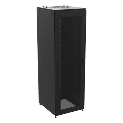 Gabinete de Telecomunicaciones / 800 mm Ancho (2.62 ft) / 900 mm Profundidad (2.95 ft) / 45 UR / Puertas Perforadas / Color Negro