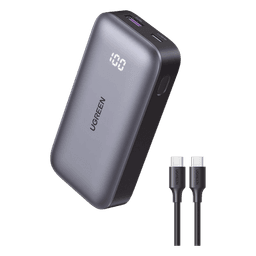 Batería Externa / 30W PD3.0 / 10 000 mAh / 2 Puertos USB-C + USB-A / Carga Bidireccional / Pantalla LED Digital / 180 g