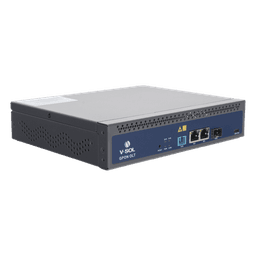 OLT GPON / 1 Puerto PON SC/UPC / 128 ONUs / 3 Puertos Uplink / 20 km (12.4 mi) / Redundancia AC/DC / Rack