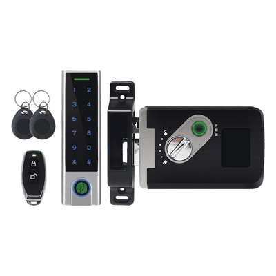 Kit de Cerradura Inteligente / Incluye Teclado y Control Remoto / Soporta Huella, Tarjeta y Contraseña / Teclado Metálico IP65