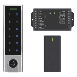 Mini Controlador de Acceso con Teclado Inalámbrico / Cuenta con Botón de Salida Inalámbrico / Soporta Tarjeta y Contraseña / Cuenta con Botón de Timbre