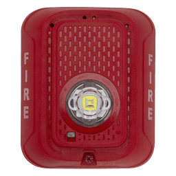 Lámpara estroboscópica LED para pared, 24 Vcd, candela seleccionable hasta 185 cd, sin sirena, color rojo