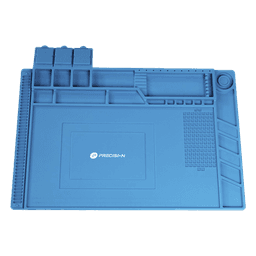 Tapete de Silicona para Reparación Electrónica / 45 x 30 cm (17.7 x 11.8 in) / Resistente al Calor 200°C / Áreas Magnéticas / Compartimentos Numerados