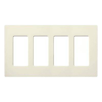 Placa de Pared Screwless / 4 Espacios / Acabado Satinado / Compatible con Dimmers y Switches Lutron