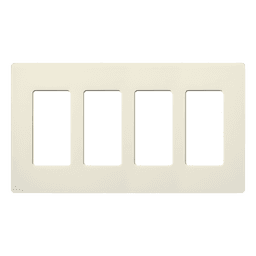 Placa de Pared Screwless / 4 Espacios / Acabado Satinado / Compatible con Dimmers y Switches Lutron