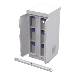 Gabinete de Seguridad / Capacidad 6 Baterías PL110D12 / Acero Galvanizado / Cierre con 2 Candados / Mesa Interior / Exterior IP / 52 kg / 775 x 755 x 558 mm