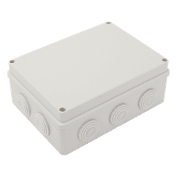Caja Derivación-Conexión de Plástico (140 X 190 X 76 mm) con 10 Glándulas de Goma. Para Instalaciones Comerciales, Residenciales e Industriales. Incluye Tornillería para su Tapa. Funciona También como Registro.