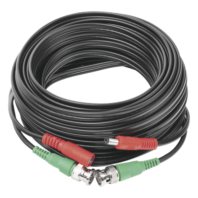 Cable Coaxial Siames / BNC RG59 + Alimentación / 10 m (32.81 ft) / CCA / 4K / Interior-Exterior