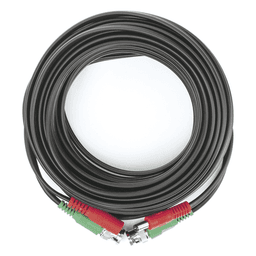 Cable Coaxial Siames / BNC RG59 + Alimentación / 10 m (32.81 ft) / CCA / 4K / Interior-Exterior