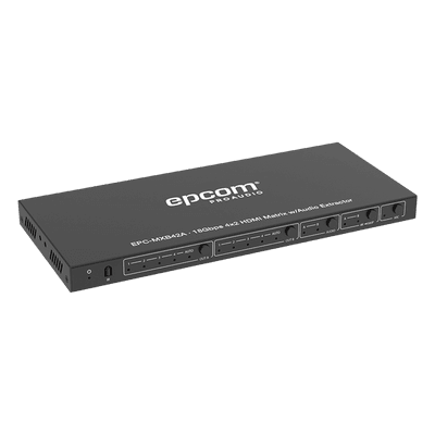 Matriz HDMI / 4 Entradas x 2 Salidas / 4K2K@60Hz / HDR / YCbCr 4:4:4 / HDCP 2.2 / 18 Gbps / Extractor de Audio / Downscaling 4K a 1080p