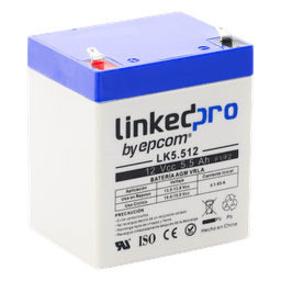 Batería de Respaldo AGM / 12 V / 5.5 Ah / Vida Útil 5 Años / Terminales F1 + Adaptador F2 / UL Certificada