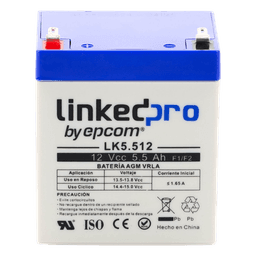 Batería de Respaldo AGM / 12 V / 5.5 Ah / Vida Útil 5 Años / Terminales F1 + Adaptador F2 / UL Certificada