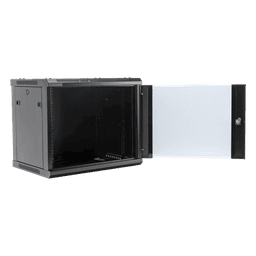 Gabinete de Pared / 9UR / 19in / Cristal Templado / 450mm Profundidad / 60kg Carga / 1.65 x 1.97 x 1.48 pies