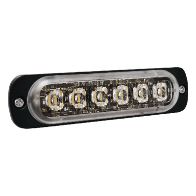 Luz Auxiliar de 6 LED, Rojo, Lente Transparente, SAE