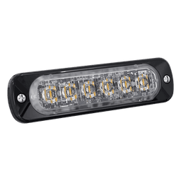 Luz Auxiliar de 6 LED, Rojo, Lente Transparente, SAE