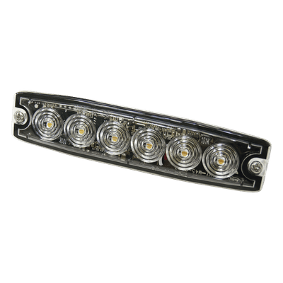 Luz Auxiliar de 6 LED, Ambar, lente Transparente, SAE