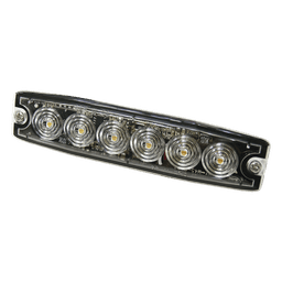 Luz Auxiliar de 6 LED, Ambar, lente Transparente, SAE