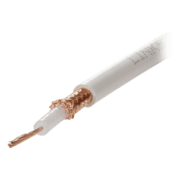 Cable Coaxial RG58AU / 100 m (328.08 pies) / Forro Blanco UV / Impedancia 50Ω / Triple Blindaje de Cobre