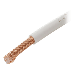 Cable Coaxial RG58AU / 100 m (328.08 pies) / Forro Blanco UV / Impedancia 50Ω / Triple Blindaje de Cobre