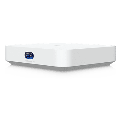 UCG Ultra Cloud Gateway Compacto con Soporte para  hasta 30+ Dispositivos UniFi, 300+ Clientes, Enrutamiento IDS/IPS de 1 Gbps y Balanceo Multi-WAN