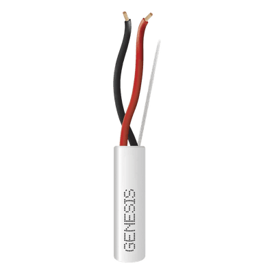 Bobina de 305 Metros (1000 Pies) de Cable / 2 x 16 AWG / Riser / Tipo CMR-CL3R / Color Blanco / Para Aplicaciones de Alarmas de Intrusión, Control de Acceso, Automatización, Interfonos y TV Porteros
