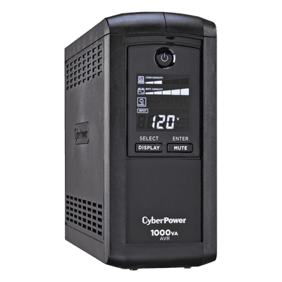 UPS de 1000 VA / 600 W / Topología Línea Interactiva / 9 Tomas NEMA 5-15R / AVR / Pantalla LCD / Supresión 1080 J