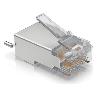 Conectores RJ45 Blindados / Protección ESD / 100 Unidades / Compatibles UISP Cable Pro y Carrier / Sin Soldadura