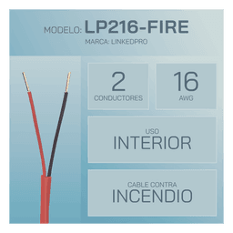 Alambre de Alarma contra Incendios - Bobina de 305 Metros (1000 Pies): 2 x 16 AWG, Rojo, Tipo FPLR, (UL) FT4, Ideal para Sistemas de Detección y Evacuación de Incendios