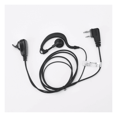 Micrófono-Audífono / Gancho Ajustable / PTT de Solapa / Cable Kevlar / 2 Pines / Compatible ICOM