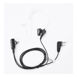 Micrófono-Audífono / Tubo Acústico Transparente / Conector 2 Pines / PTT de Solapa / Cable Kevlar / Compatible ICOM