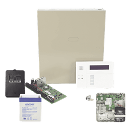 Kit de panel de alarma con 8 zonas cableadas, 40 zonas inalámbricas, comunicador celular dual y teclado con receptor RF incluido