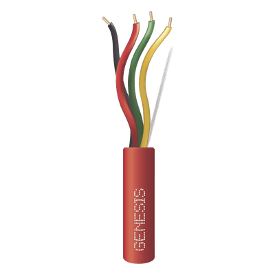 Carrete de 305 Metros (1000 Pies) de Alambre / 4 x 14 AWG / Riser / Tipo FPLR-CL3R / Resistente al Fuego / Color Rojo / Para Sistemas Contra Incendio o Sistemas de Evacuación