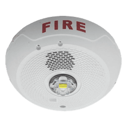 Sirena con lámpara estroboscópica LED de 2 hilos para techo, candela seleccionable, color blanco, compatible con SpectrAlert