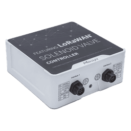 Controlador IoT LoRaWAN / 2 Salidas CC para Válvulas Solenoides / 2 Entradas por Pulsos / IP67 / 16 Eventos de Riego