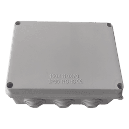 Caja de Derivación-Conexión para Exterior IP65 con 10 Entradas / 150 x 110 x 70 mm / Sellado Seguro con Empaque + 4 Tornillos / Resiste Agua, Polvo y Sol Directo