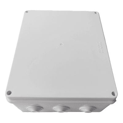 Caja de Derivación-Conexión para Exterior IP65 con 12 Entradas / 300 x 250 x 120 mm / Sellado Seguro con Empaque + 4 Tornillos / Resiste Agua, Polvo y Sol Directo