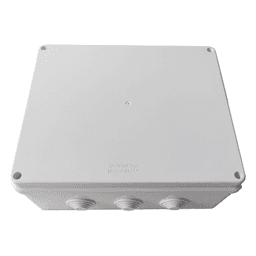 Caja de Derivación-Conexión para Exterior IP65 con 12 Entradas / 300 x 250 x 120 mm / Sellado Seguro con Empaque + 4 Tornillos / Resiste Agua, Polvo y Sol Directo
