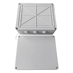 Caja de Derivación-Conexión para Exterior IP65 con 12 Entradas / 300 x 250 x 120 mm / Sellado Seguro con Empaque + 4 Tornillos / Resiste Agua, Polvo y Sol Directo