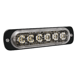 Luz Auxiliar de 6 LED, Ambar, Lente Transparente, SAE