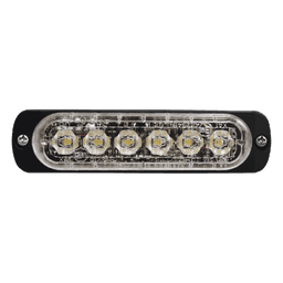 Luz Auxiliar de 6 LED, Ambar, Lente Transparente, SAE
