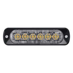 Luz Auxiliar de 6 LED, Ambar, Lente Transparente, SAE