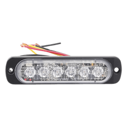 Luz Auxiliar de 6 LED, Ambar, Lente Transparente, SAE